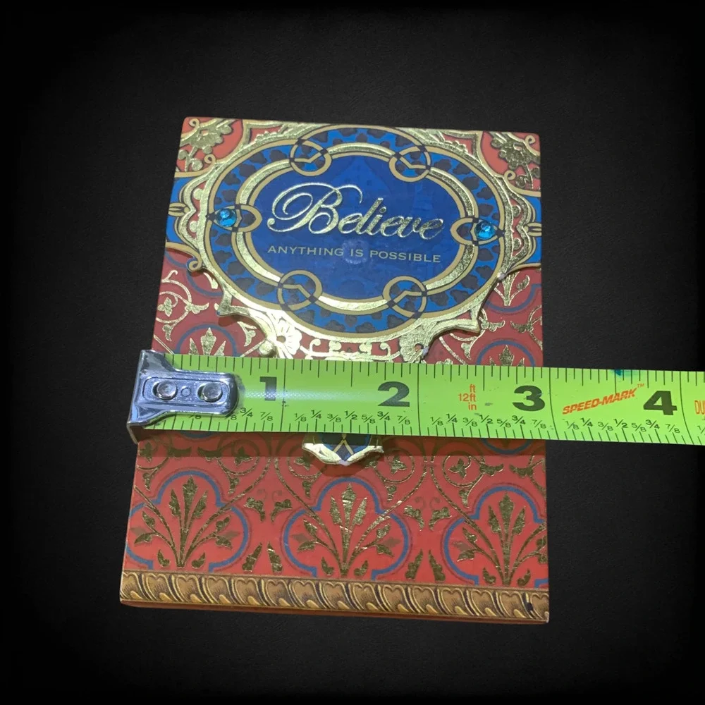 Punch Studio Believe Jeweled Notepad 75 Sheets Gold Foil Magnetic Closure 86558